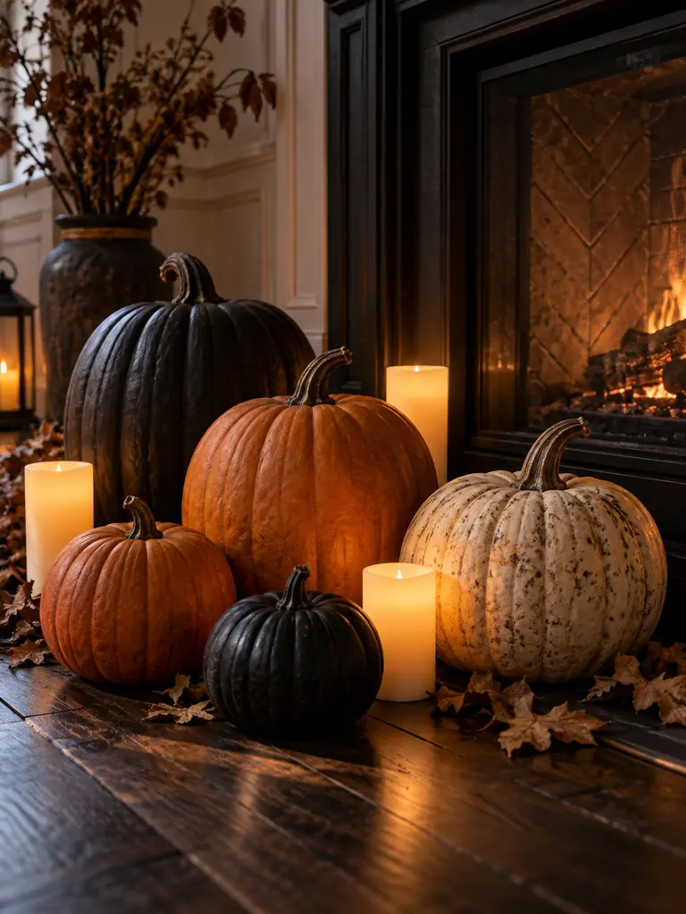 Candlelit Pumpkin Cluster