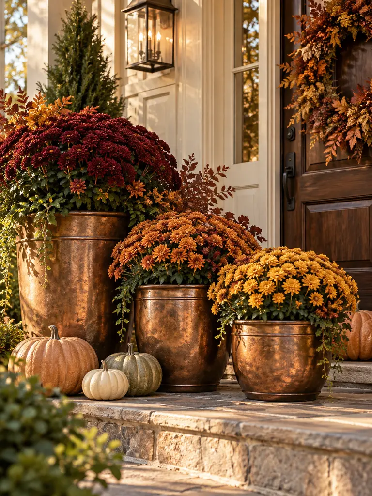 Copper Mum Planters