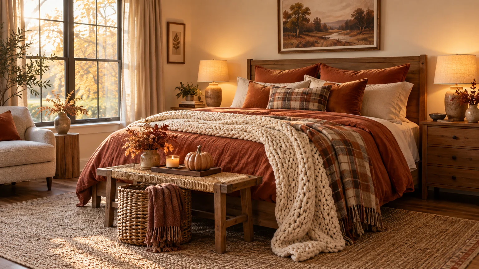 fall bedroom decor