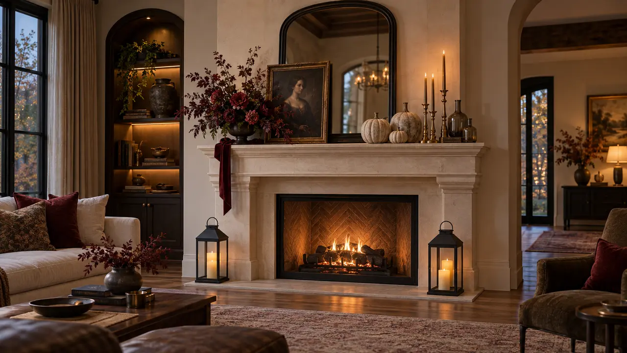 halloween mantel decor