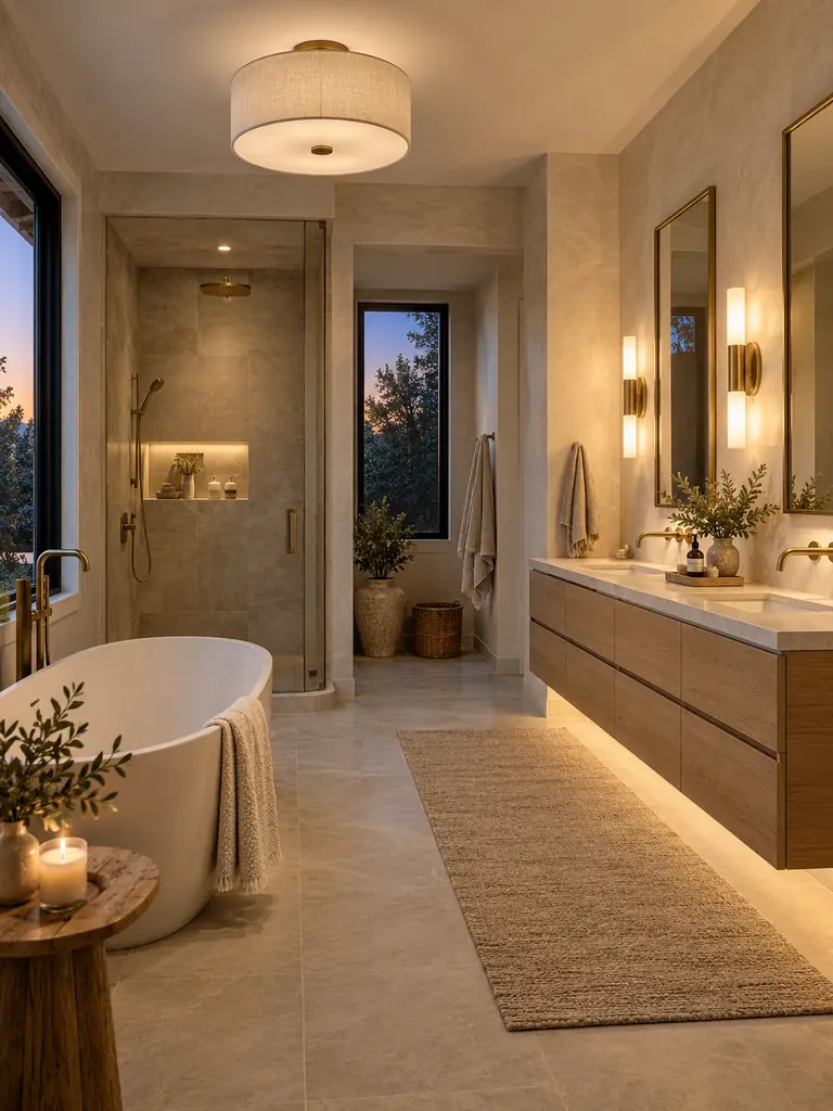 Layered Bathroom Lighting