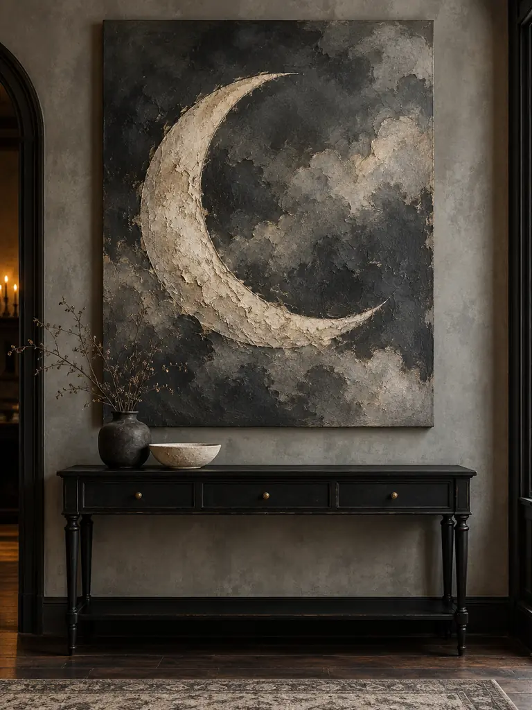Limewashed Moon Canvas