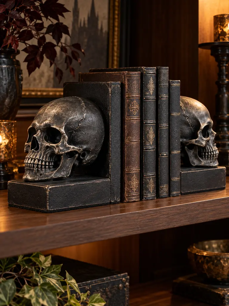 Matte Skull Bookends