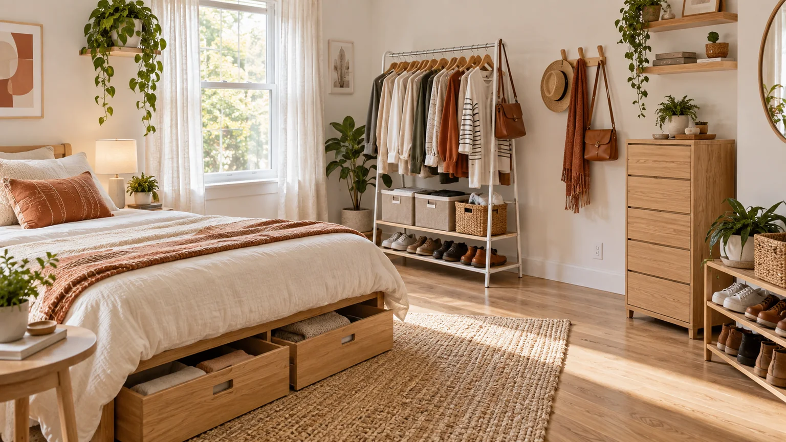 No Closet Bedroom Storage Ideas