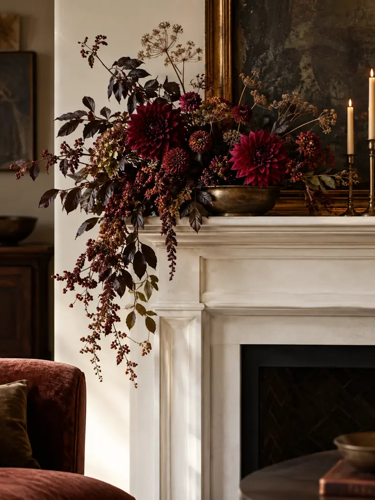 Oxblood Floral Sweep