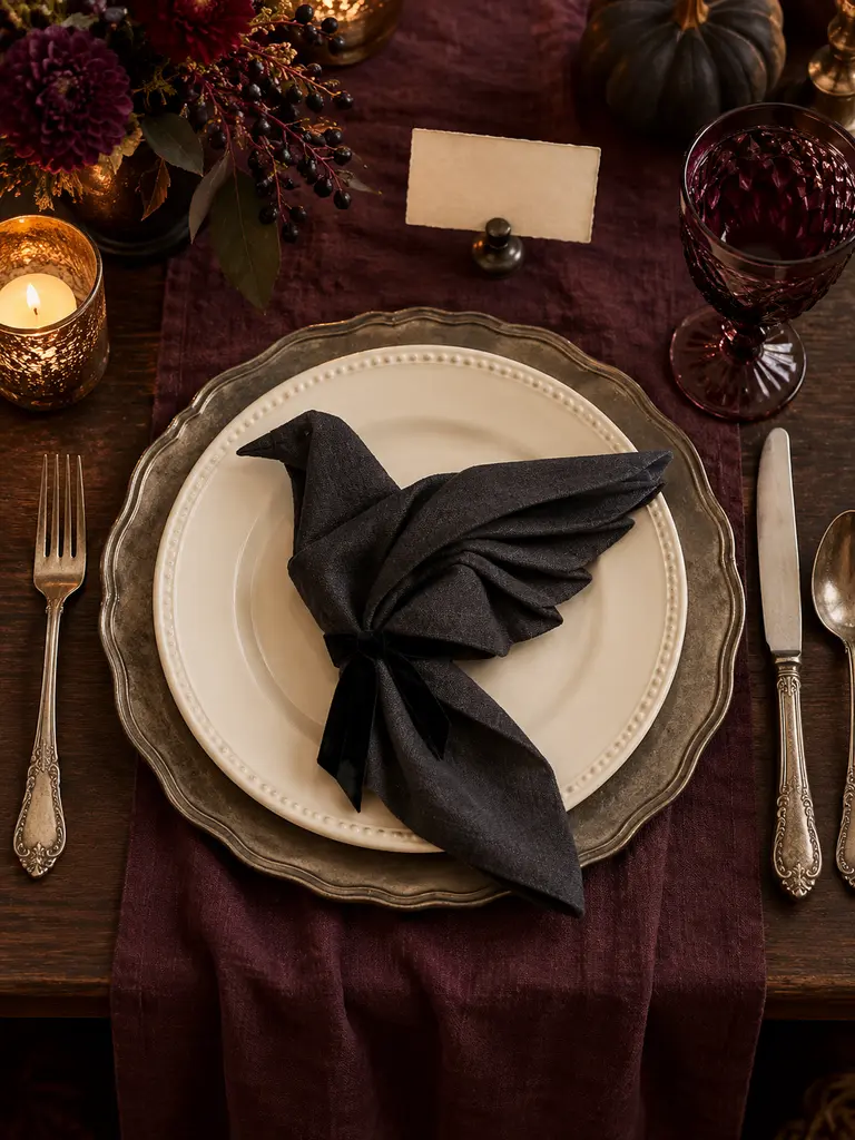 Raven Napkin Fold