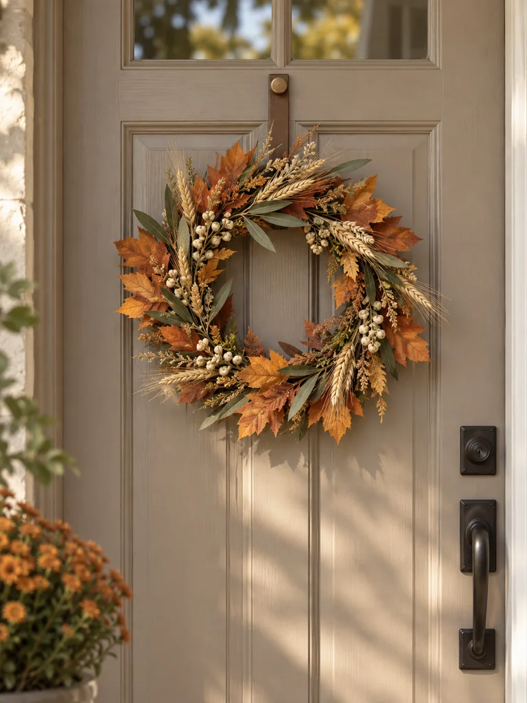 Simple Fall Door Wreath