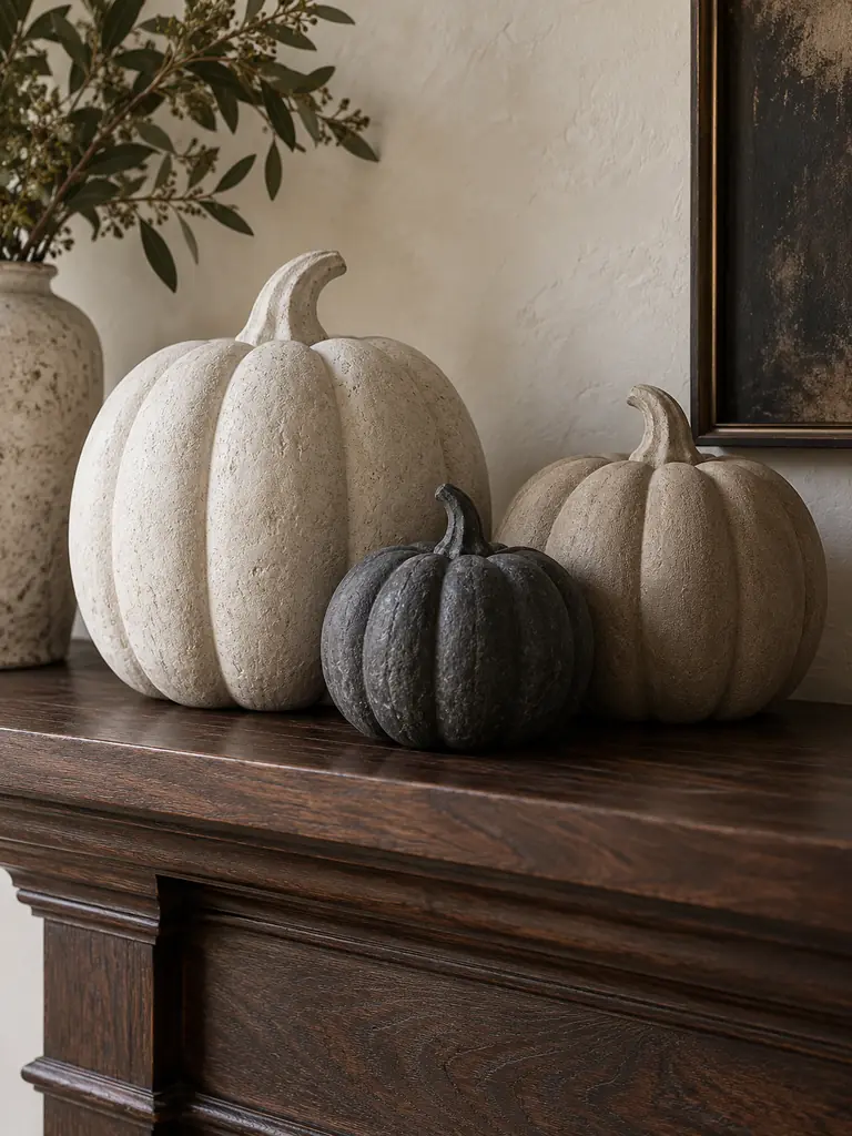 Stone Pumpkin Trio