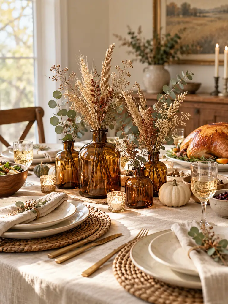 Amber Glass Centerpiece