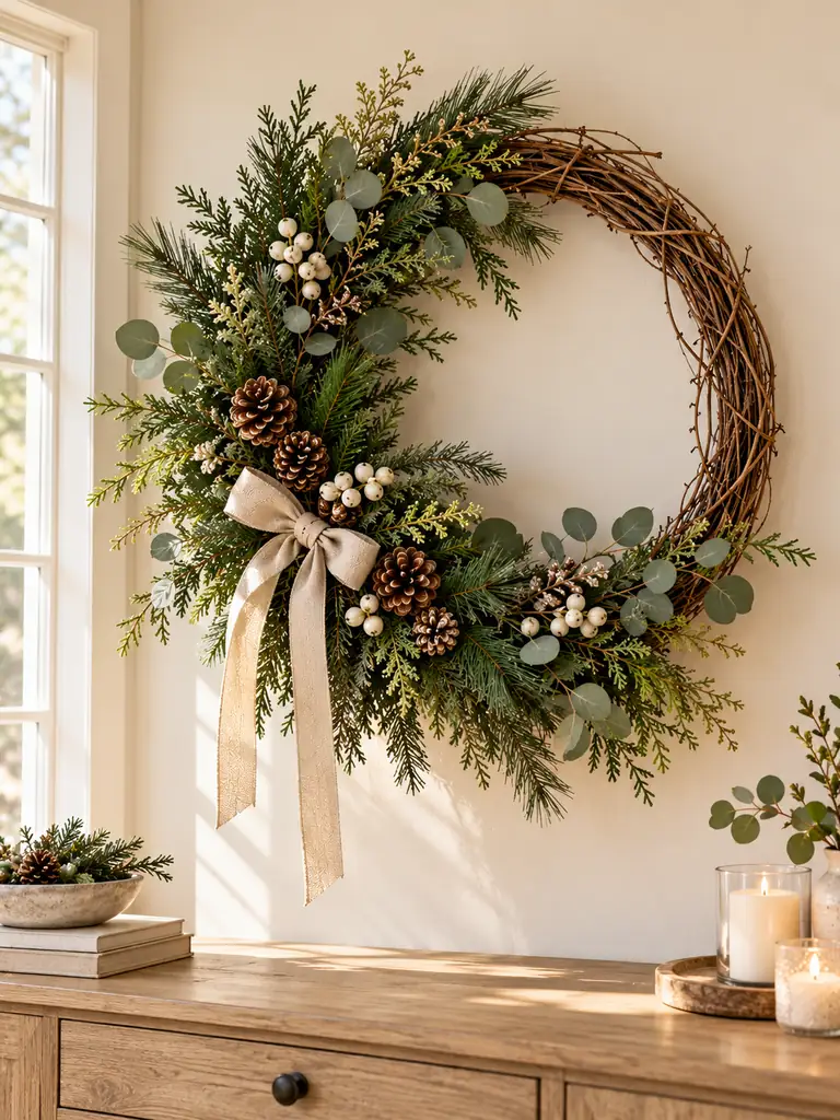 Asymmetrical Greenery Wreath