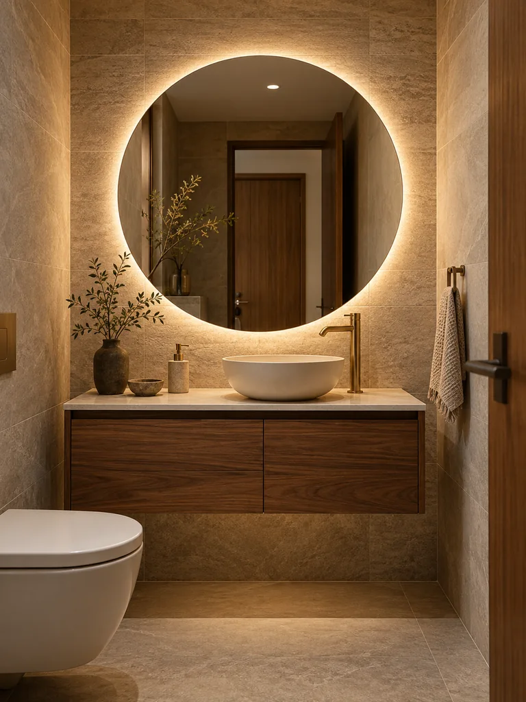 Backlit Round Mirror