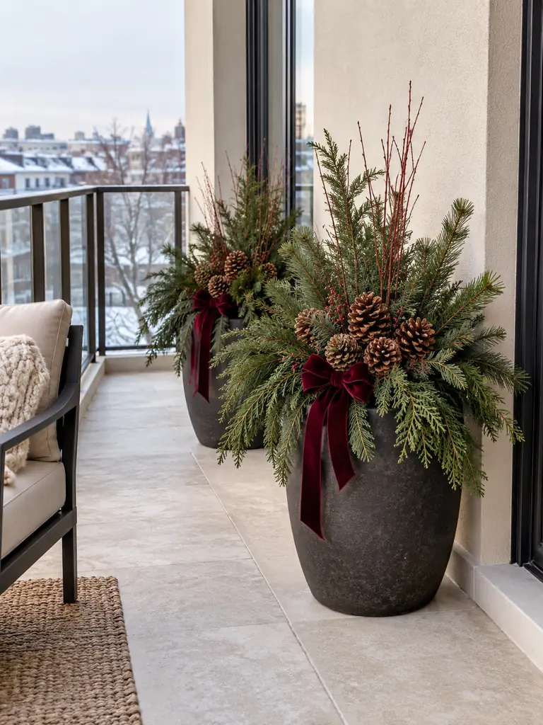 Balcony Evergreen Pots