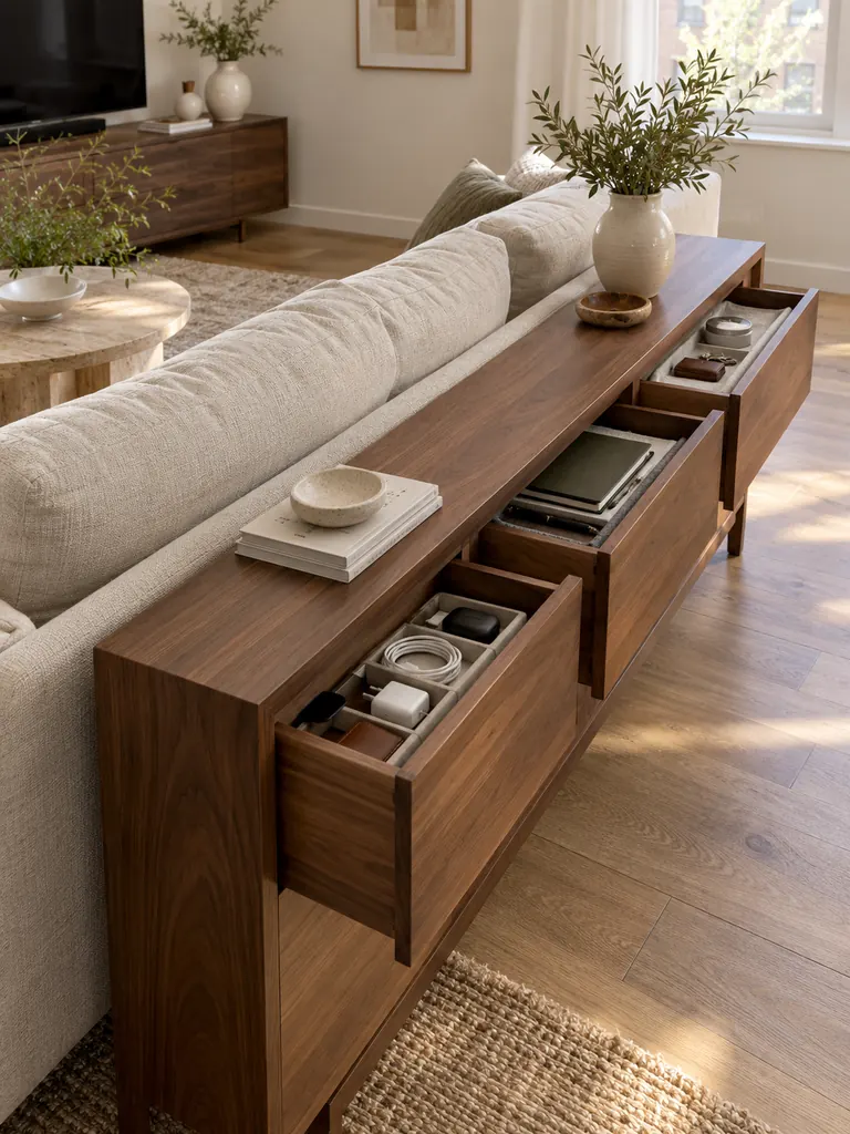Behind Sofa Storage Console