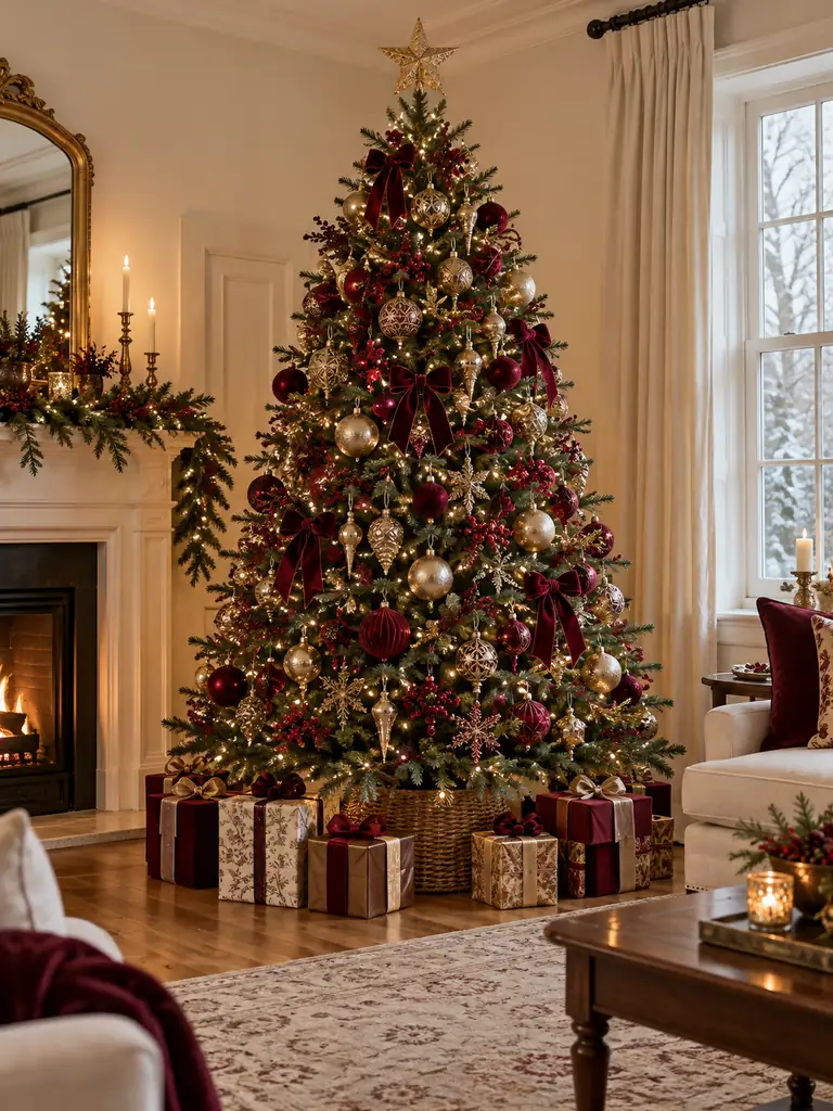 Burgundy and Gold Tree