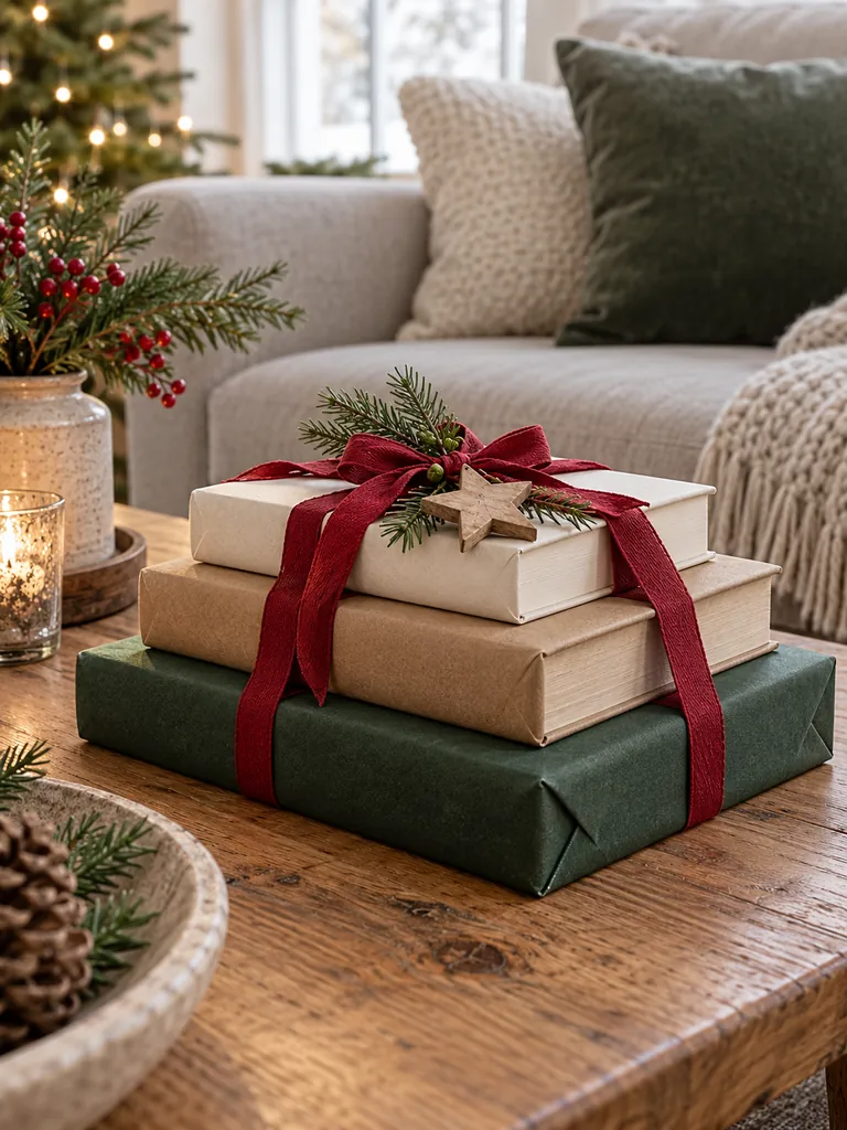 Christmas Book Stack Decor