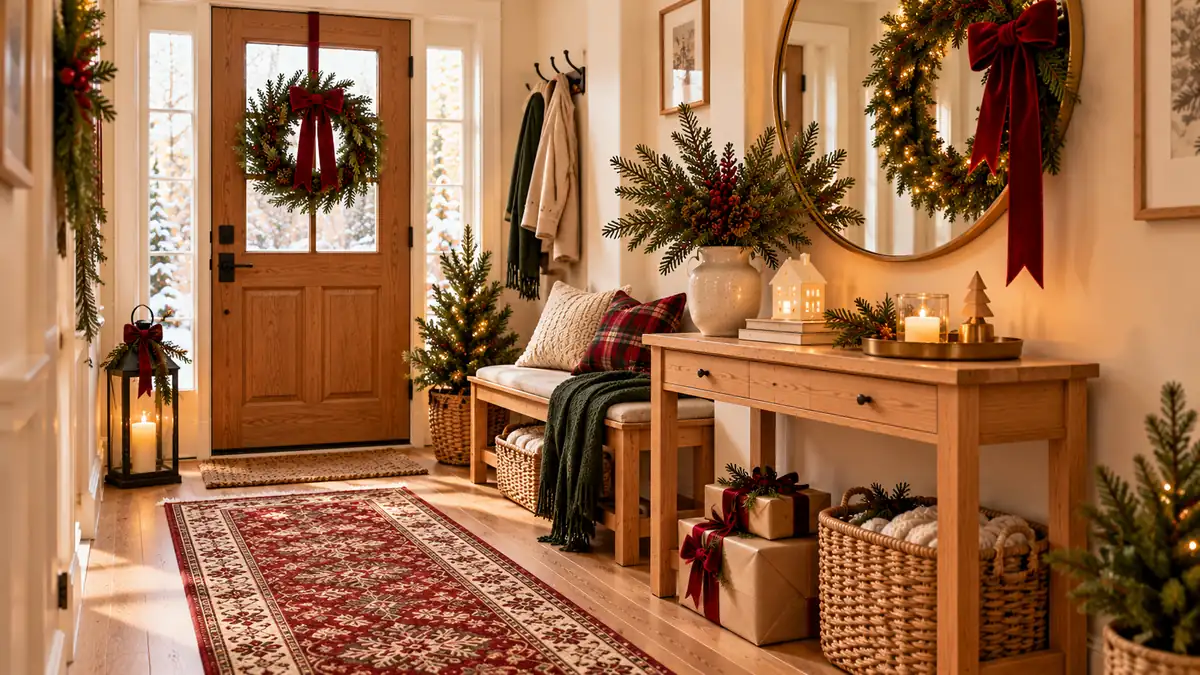 christmas entryway decor ideas for small spaces