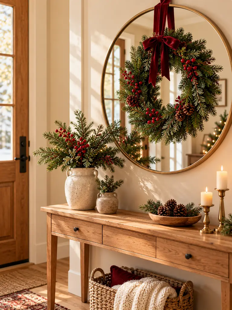 Christmas Wreath and Mirror