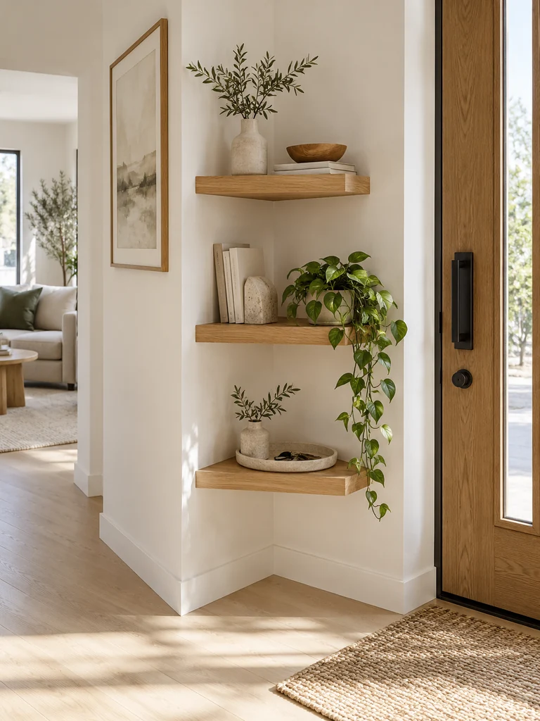 Corner Entryway Shelves