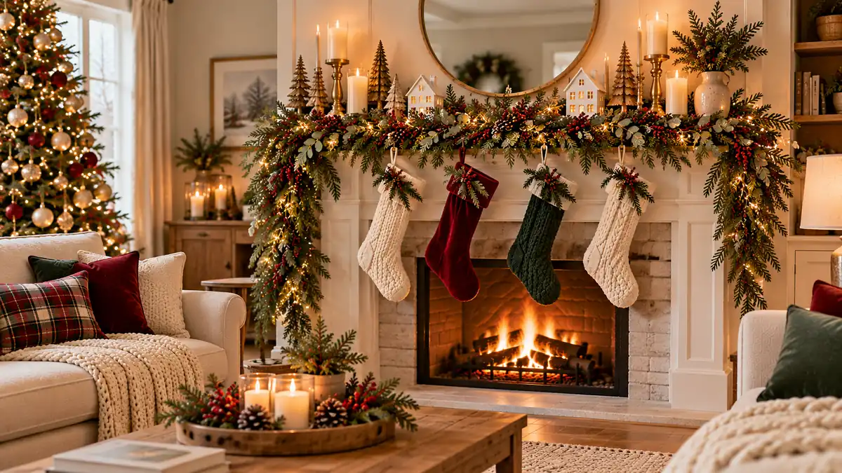 cozy christmas mantel decor ideas