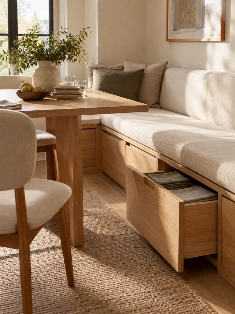 Dining Bench Drawers