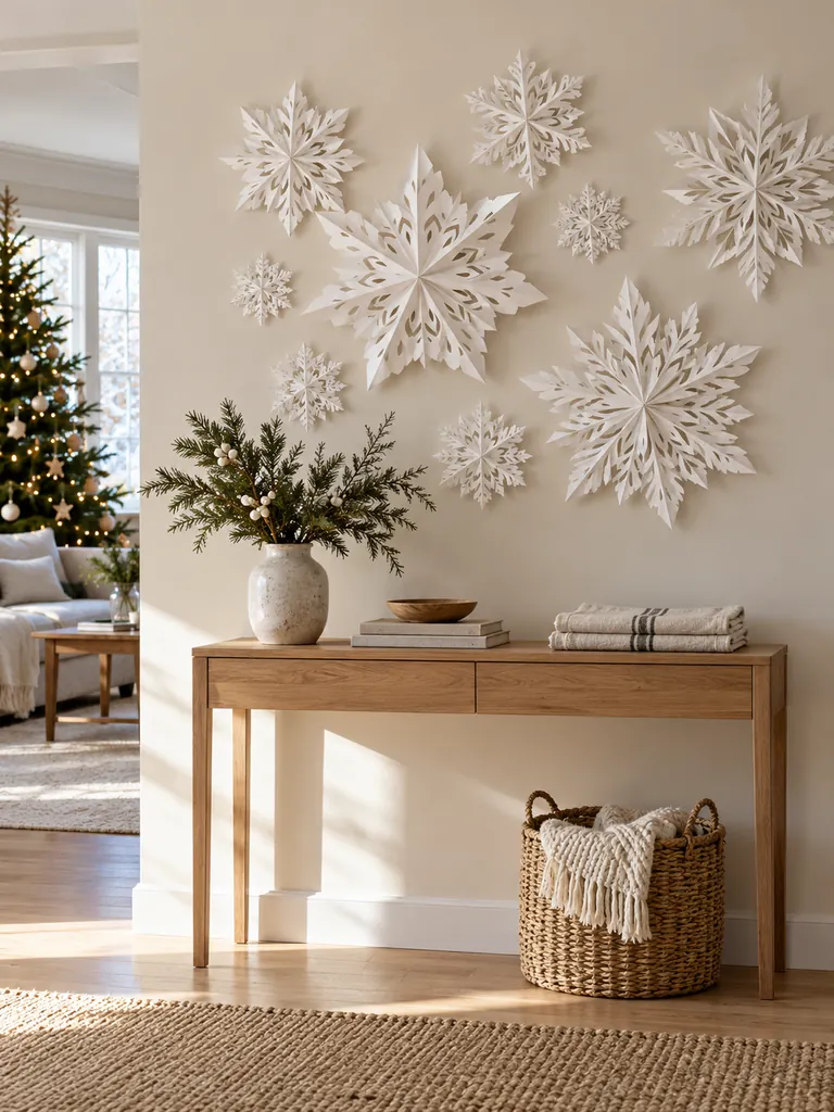 DIY Paper Snowflake Wall
