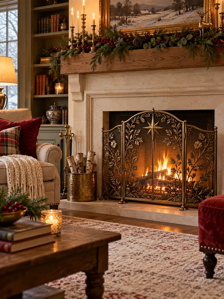 Festive Fireplace Screen