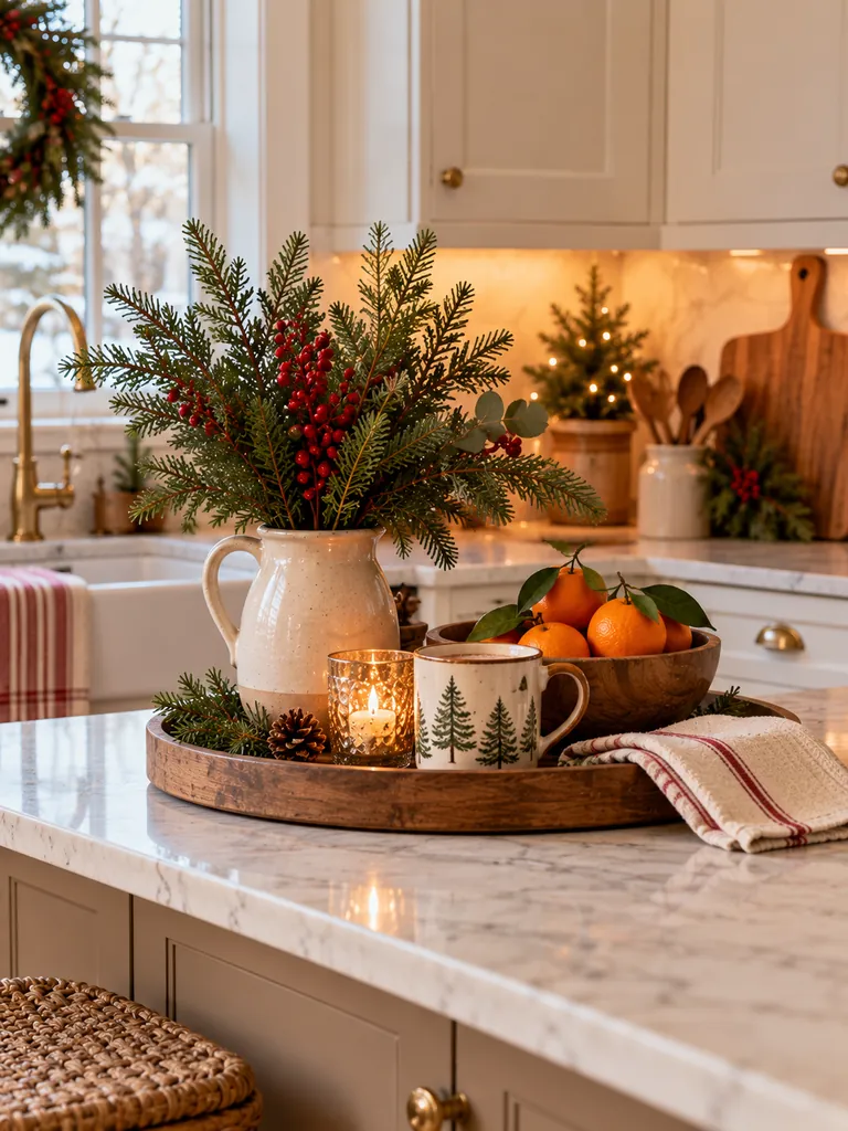 Festive Kitchen Counter Styling