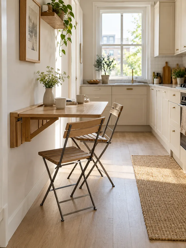 Fold-Down Breakfast Table