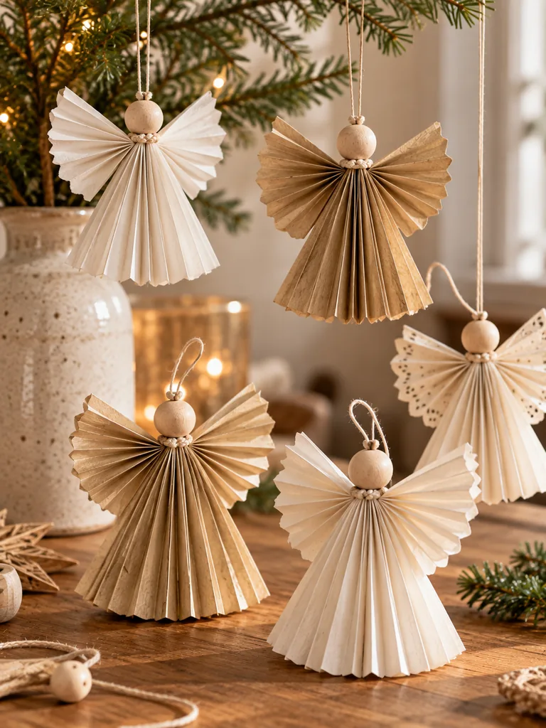 Folded Paper Christmas Angels