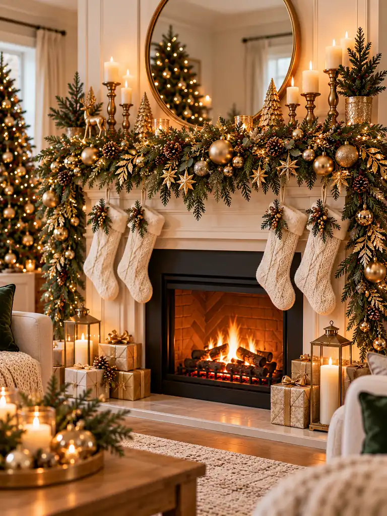 Gold and Green Accents