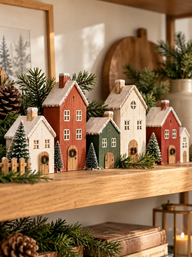 Hand-Painted Wooden Houses