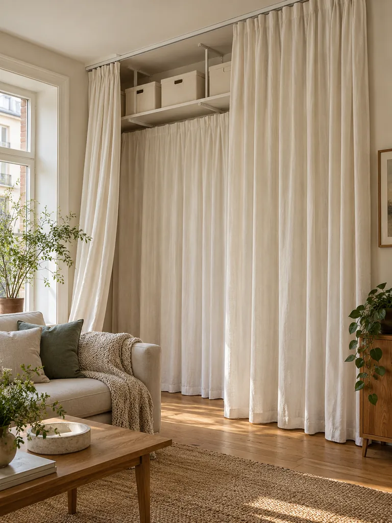 Hidden Curtain Rod Storage