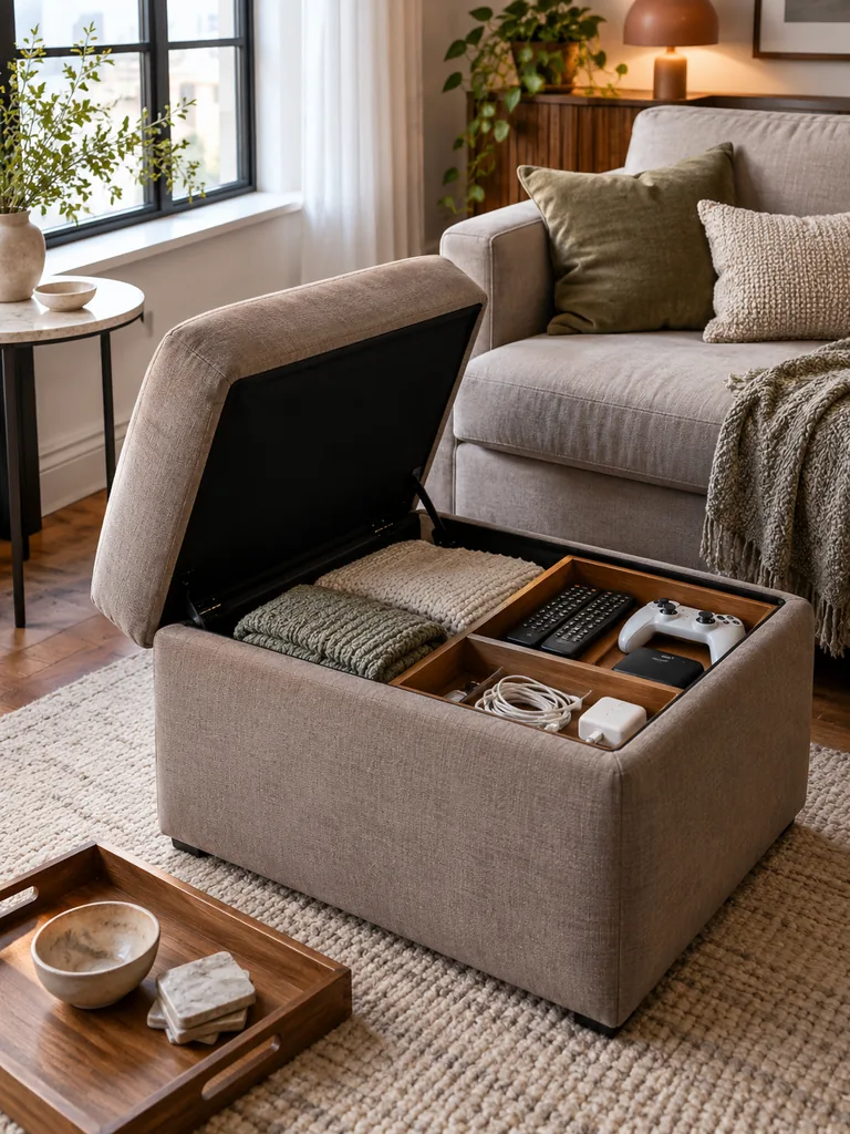 Hidden Storage Ottoman