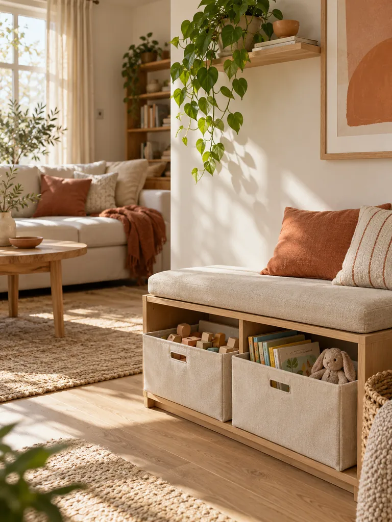 Hidden Toy Storage Bench
