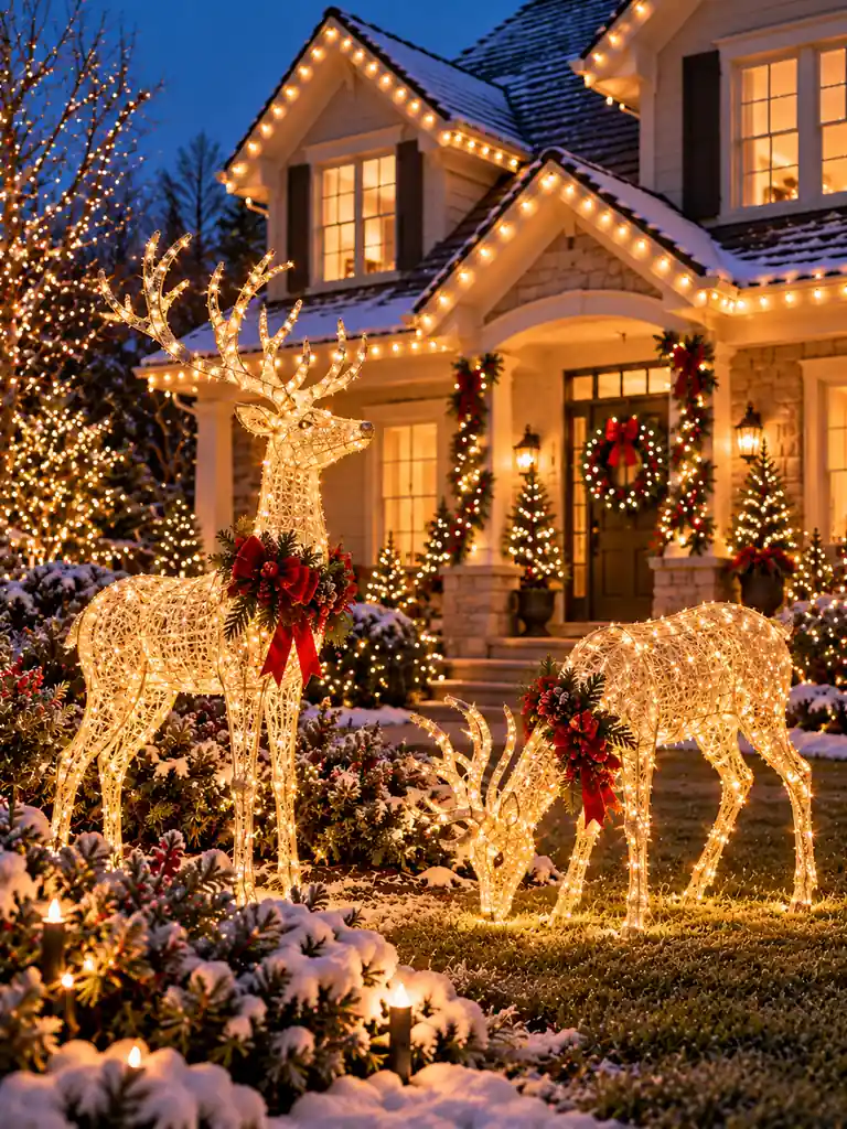 Lighted Reindeer Display