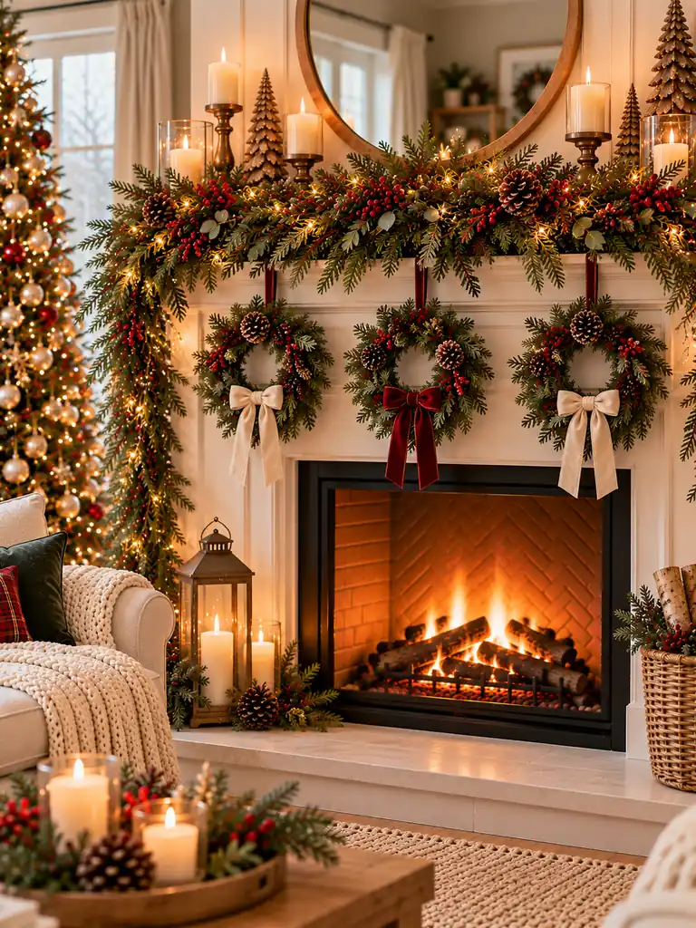 Mini Wreath Mantel Decor