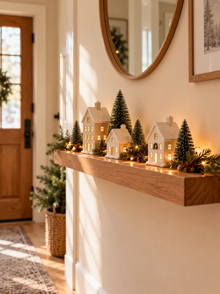 Miniature Christmas Village Shelf