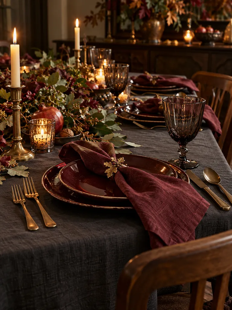 Moody Burgundy Place Settings