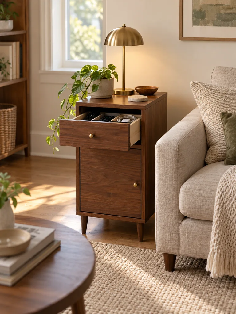 Narrow Sofa Side Cabinet