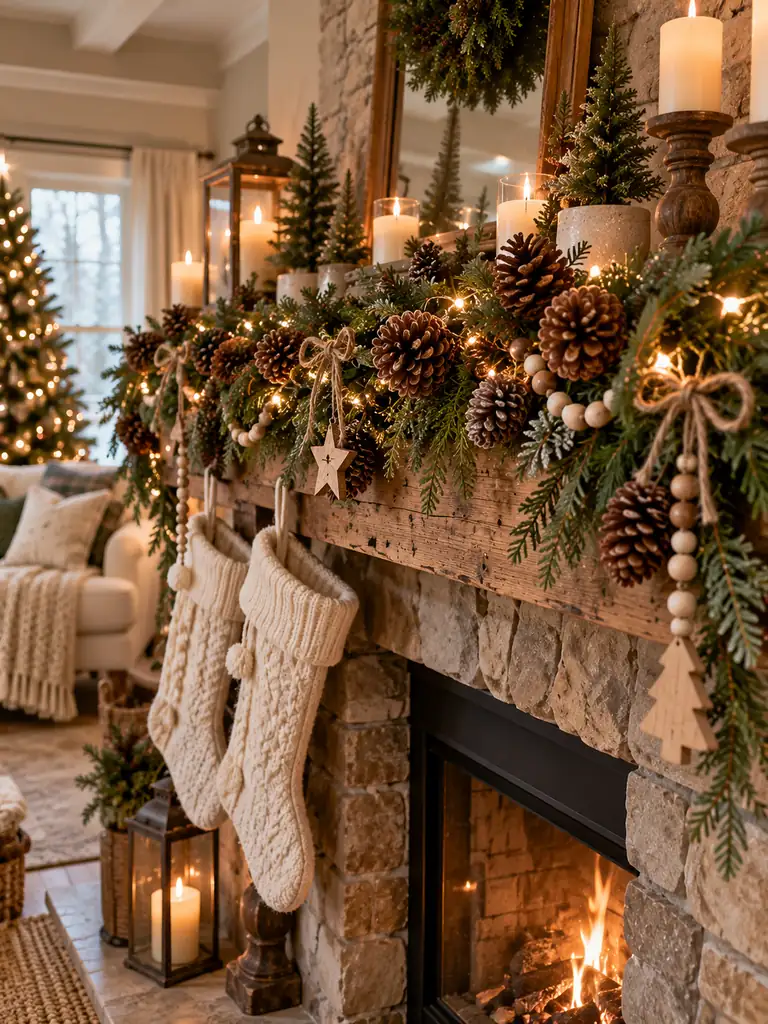 Natural Pinecone Christmas Garland