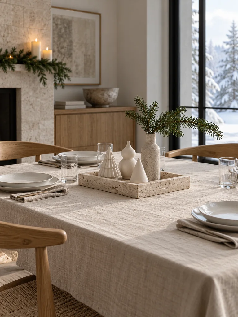 Natural Stone Christmas Centerpiece