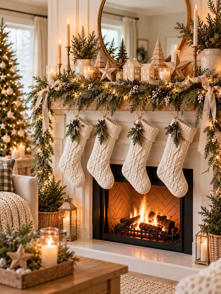 Neutral Scandinavian Mantel