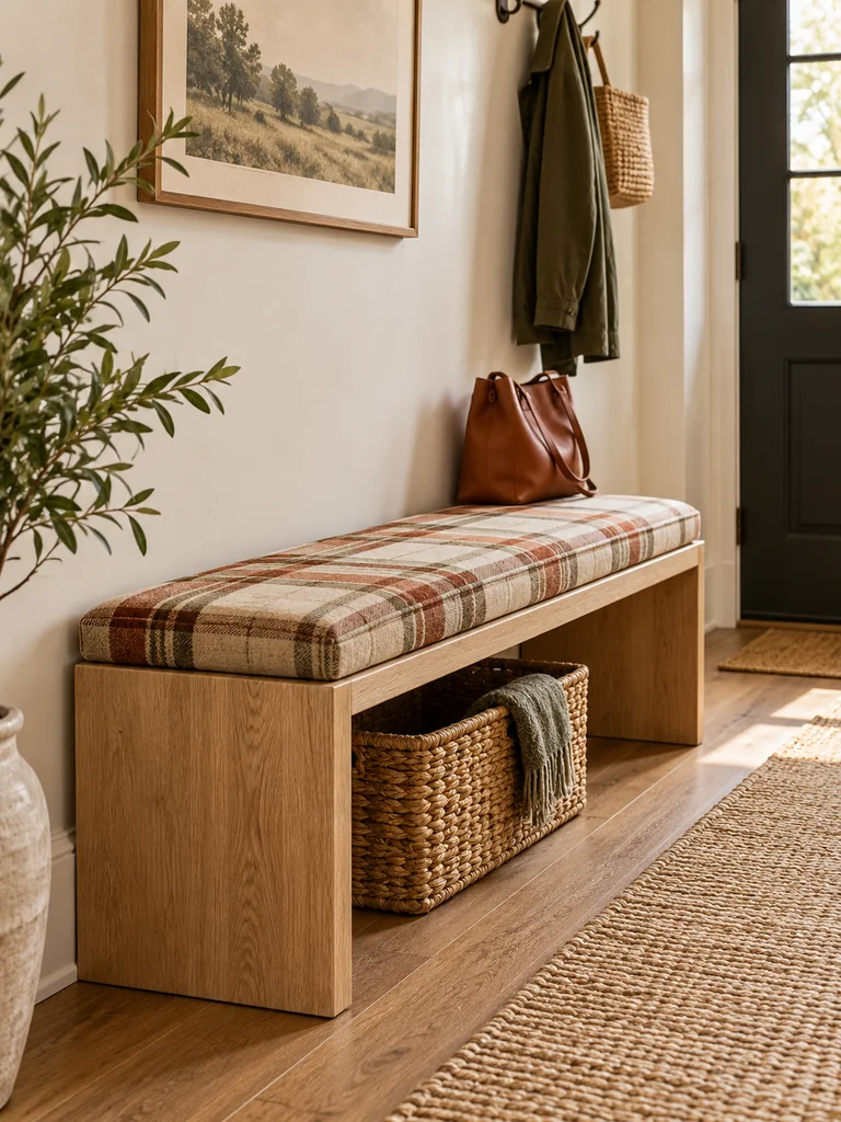Plaid Bench Cushion