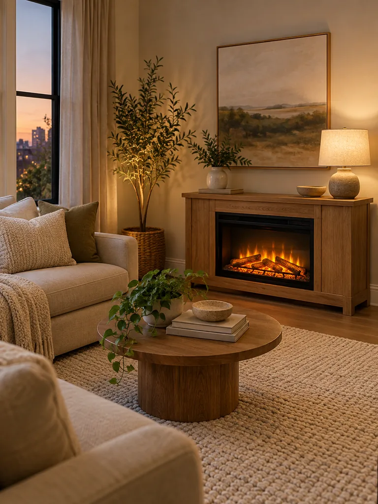 Portable Fireplace Console