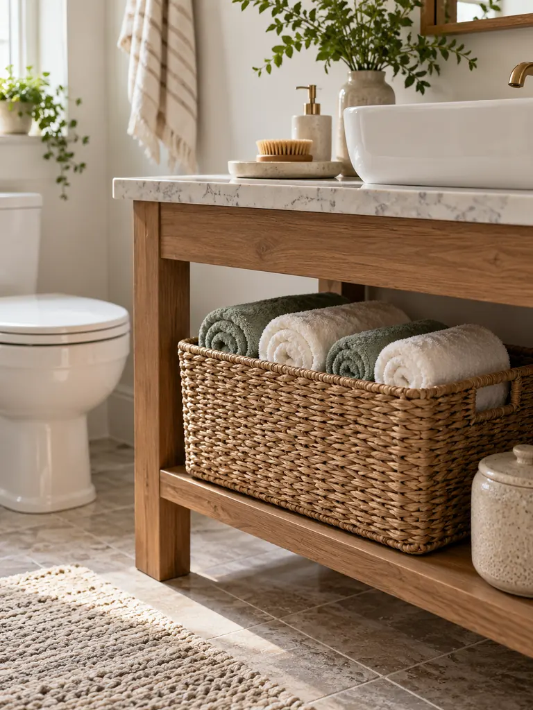 Rolled Towel Basket