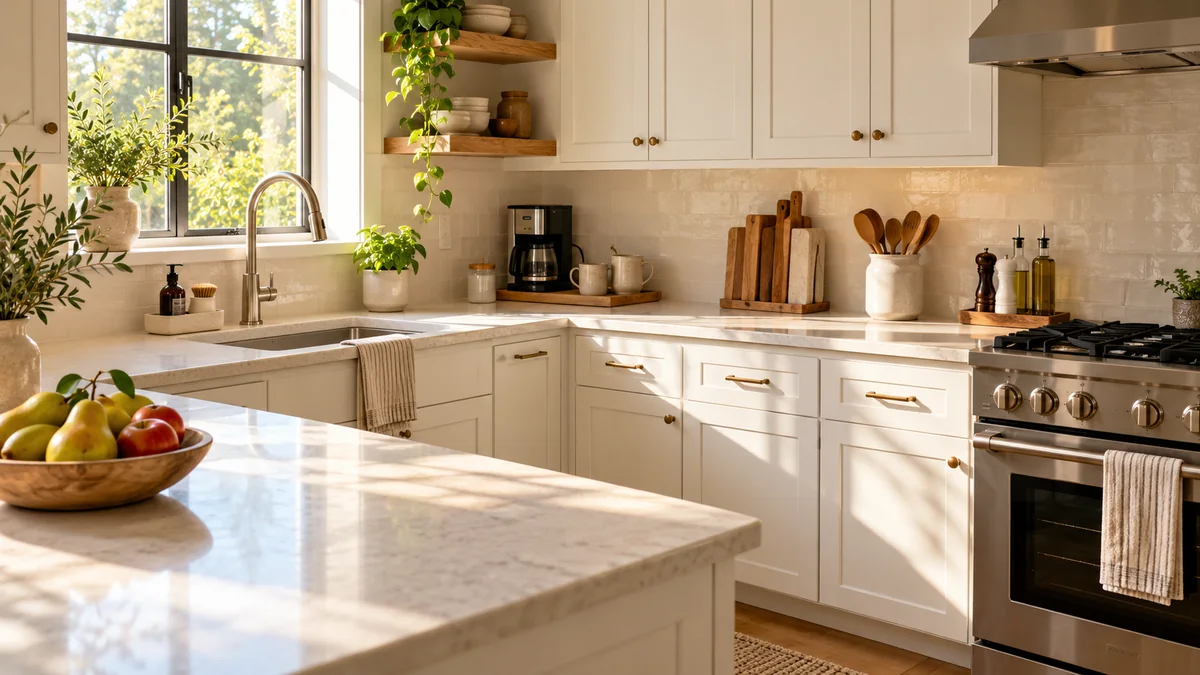 small kitchen counter organization