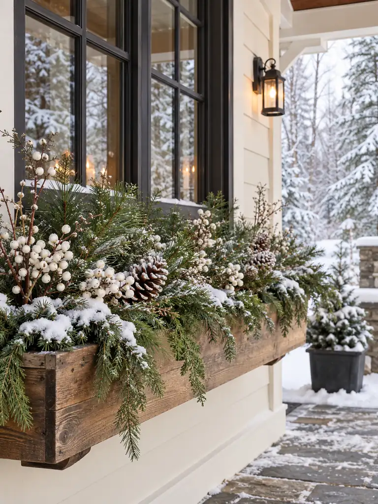 Snowy Window Box Display