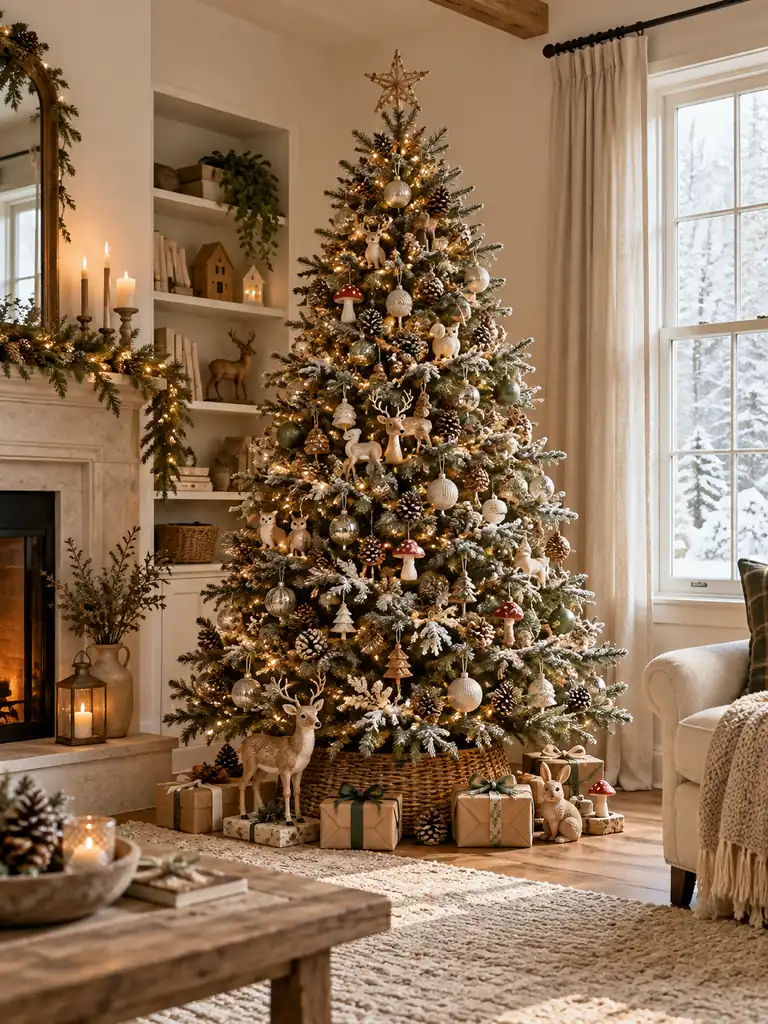 Snowy Woodland Christmas Tree