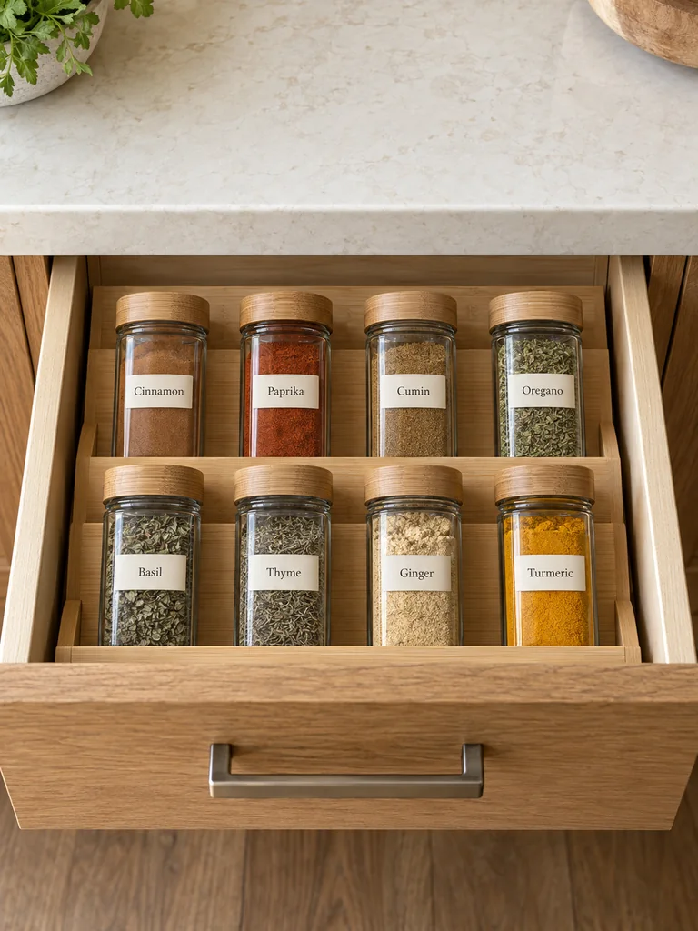 Spice Drawer Organization