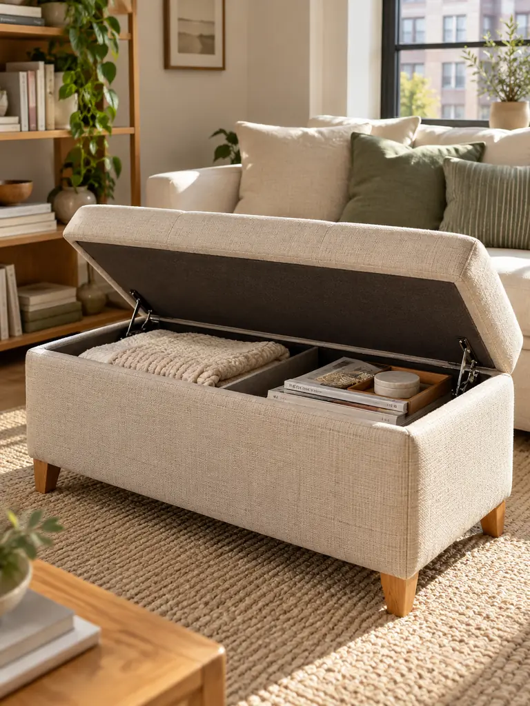 Storage Ottoman With Compartments